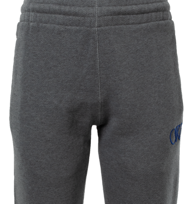 Image 4 of 4 - GREY - OFF-WHITE Flock Ow Cuff Sweatpant featuring logo at front, elasticized waist band and ankle cuffs. 100% cotton. 