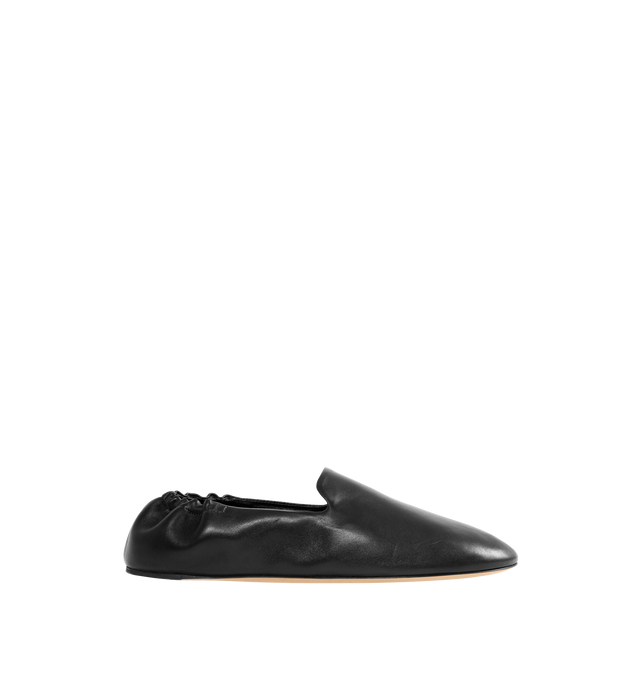 Image 1 of 4 - BLACK - THE ROW Casa Slipper featuring slip-on shoe in soft nappa leather with round toe, elasticated heel and flexible leather sole. 100% lambskin leather. Calfskin leather sole. Made in Italy.