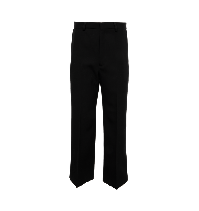 Image 1 of 4 - BLACK - SECOND LAYER Zooty Trouser featuring fully constructed waistband with hook and eye closure, zip fly, front slash pockets and patch back pocket. 84% wool, 16% mohair. Made in Italy. 