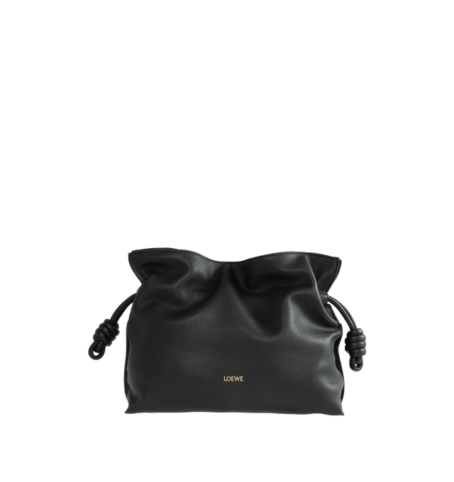 Image 1 of 3 - BLACK - LOEWE Flamenco Clutch featuring shoulder, crossbody or hand carry, detachable and adjustable strap, discreet magnetic closure, suede lining and LOEWE embossed. 9.6 x 11.8 x 4.1 inches. Nappa Calf. Made in Spain.