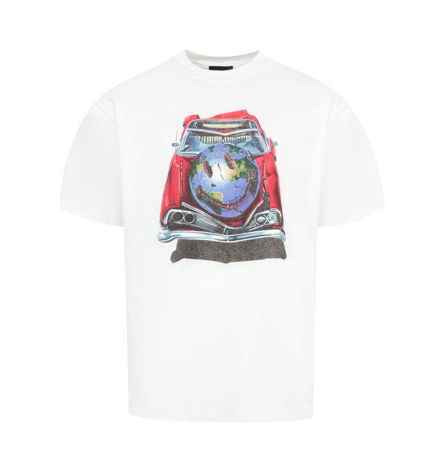 Image 1 of 2 - WHITE - MARKET Pride in my Ride Graphic T-Shirt featuring a relaxed fit, crewneck, short sleeves and graphic on front and back. 100% cotton.