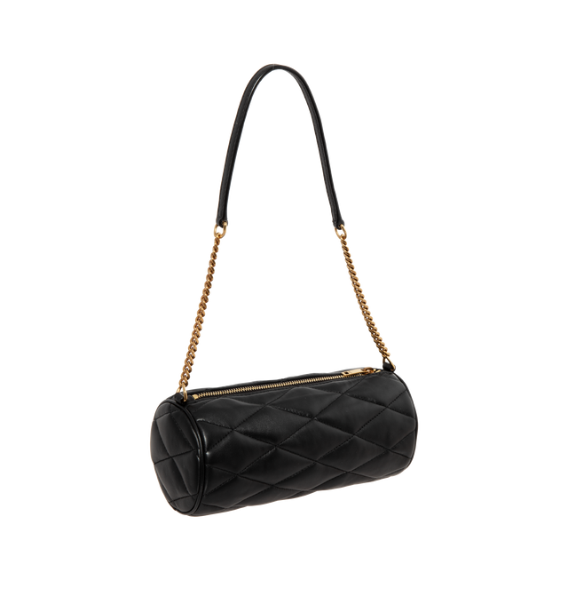 Image 2 of 3 - BLACK - SAINT LAURENT Sade Tube Bag has diamond quilting, YSL signature logo, leather and chain shoulder strap, zipper closure and grosgrain lining. 7.9 X 3.9 X 3.9 inches. 100% leather. Made in Italy.  