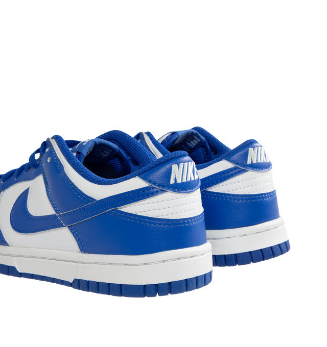 Image 3 of 5 - BLUE - NIKE Dunk Low Retro Sneaker featuring synthetic leather upper, foam midsole, rubber outsole with classic pivot circle, padded collar and perforated toe box.