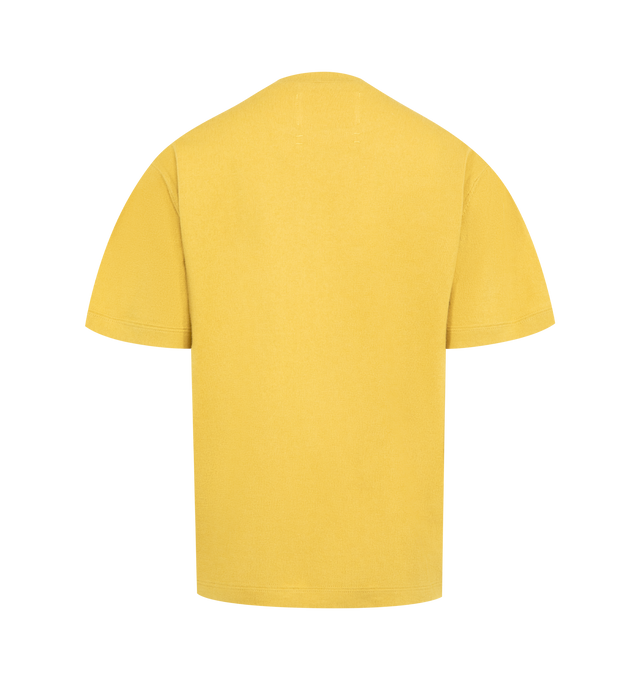 Image 2 of 2 - YELLOW - EXTREME CASHMERE Cuba Tee featuring a classic short-sleeved t-shirt in airy cotton-cashmere, crew-neck and relaxed fit. 70% cotton, 30% cashmere.