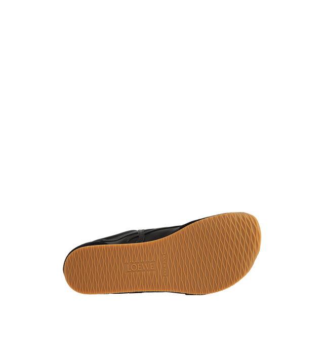 Image 4 of 5 - BLACK - LOEWE Ballet Runner 2.0 in soft calfskin featuring an asymmetrical toe shape, a sock-like internal structure, a lightweight rubber outsole that extends to the toecap, L monogram at the side, embossed Anagram on the tongue and injected rubber LOEWE on the heel tab. Soft Calf. Made in Italy.