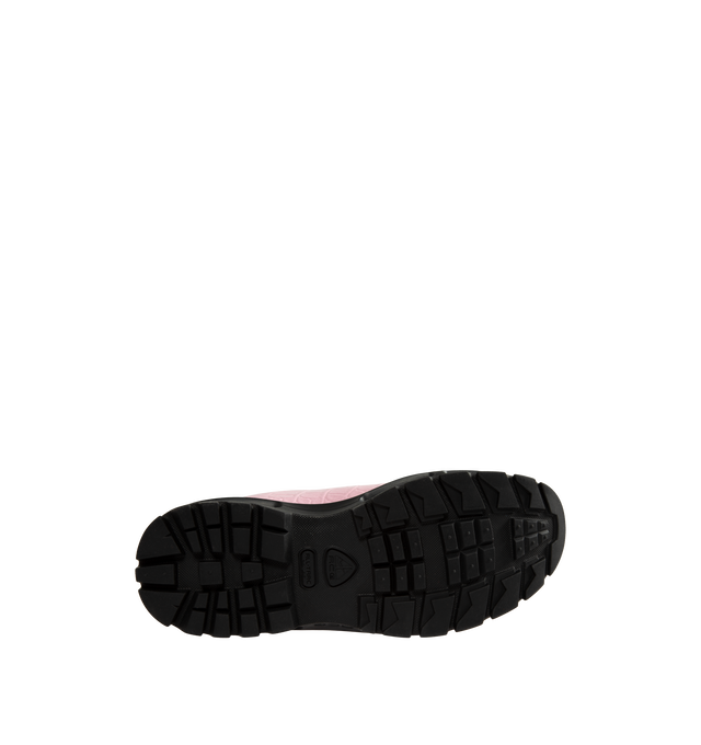 Image 4 of 5 - PINK - Nike Air Max Goadome Low Croc Sneakers are crafted from premium leather upper, a padded collar, perforated accents, debossed branding at the tongue, and an embossed Swoosh at the ankle. Finished with visible Nike Air cushioning and a lugged rubber outsole for enhanced traction, the Air Max Goadome Low blends trail-ready durability with everyday wearability. Main Material: Leather Upper. Cushioning: Nike Air with Visible Air Unit. Outsole: Lugged Rubber.