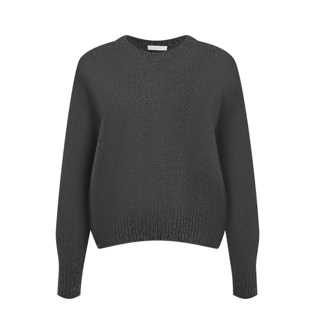 Image 1 of 2 - GREY - The Row Women's Pato Sweater is crafted from heavyweight cashmere and features a classic crew neckline with ribbed trims at the neckline, cuffs, and hem for a timeless, elevated look. This designer cashmere sweater combines luxurious Italian craftsmanship with exceptional warmth, softness, and everyday versatility, making it an essential cold-weather wardrobe staple. Main Material: 100% Cashmere. Made in Italy.