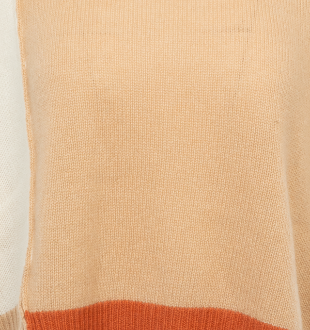 Image 3 of 4 - BROWN - MARNI Asymmetrical Length Cashmere Sweater featuring crewneck, short sleeves, ribbed trim, hip length, relaxed fit and pullover style. 100% cashmere. Made in Italy. 