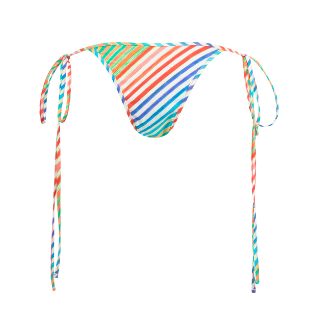 Image 2 of 2 - MULTI - CHRISTOPHER JOHN ROGERS Crayon Stripe String Bikini Bottom featuring stripes throughout, low waist and side ties.