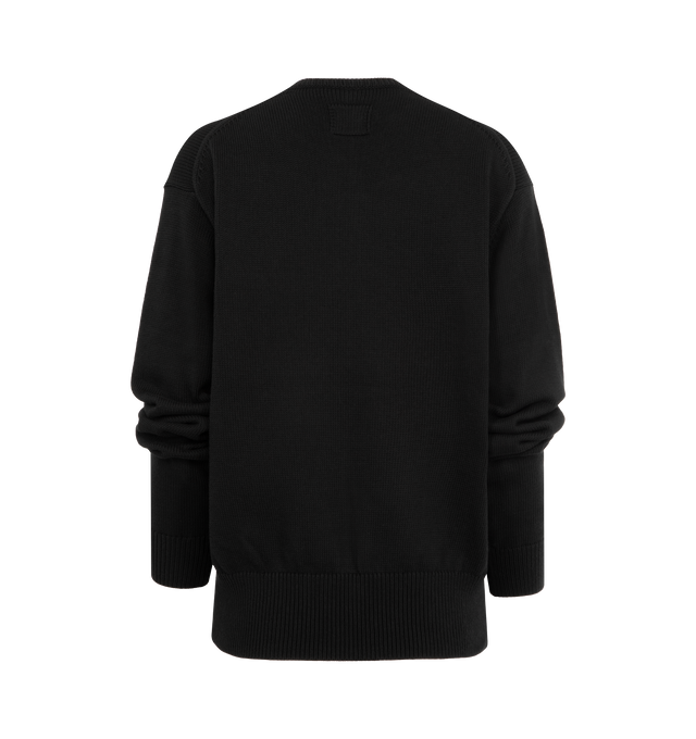 Image 2 of 2 - BLACK - TOTEME Crew Knit Sweater featuring long sleeves, crewneck, ribbed cuffs and hem and regular fit. 100% organic cotton.