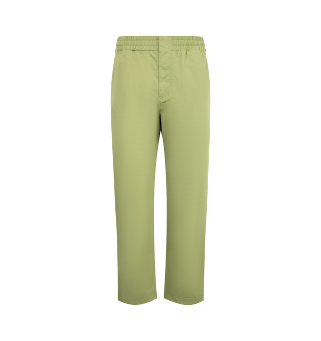 Image 1 of 3 - GREEN - BOTTEGA VENETA Tech Nylon Pants featuring trousers with straight leg in washed matte technical nylon, elastic waist and lined. 100% polyamide. Made in Italy.