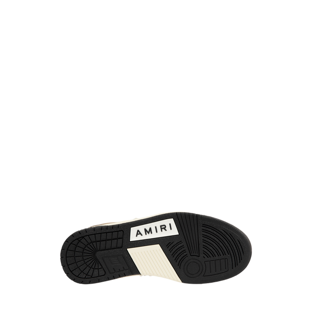 Image 4 of 5 - BROWN - Amiri Men's Newport Sneaker is crafted on a patinated two-tone leather and suede material on a rubber sole illustrated with the MA icon.