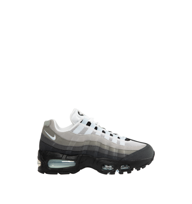 Image 1 of 5 - MULTI - Nike Womens Air Max 95 Og Sneakers feature a mixed-material upper with textile and synthetic leather overlays inspired by human anatomy. Designed with visible Max Air cushioning, a foam midsole, flex grooves for natural movement, lace-up closure, and a durable rubber outsole. Upper: Textile and Synthetic Leather; Midsole: Foam with Max Air Cushioning; Outsole: Rubber. Imported