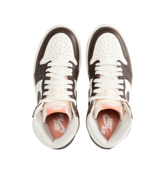 Image 5 of 5 - BROWN - JORDAN Air Jordan 1 Retro High OG Sneaker featuring soft cushioning, a padded ankle collar, premium construction, lace up closure and encapsulated Nike Air-Sole unit in the heel.