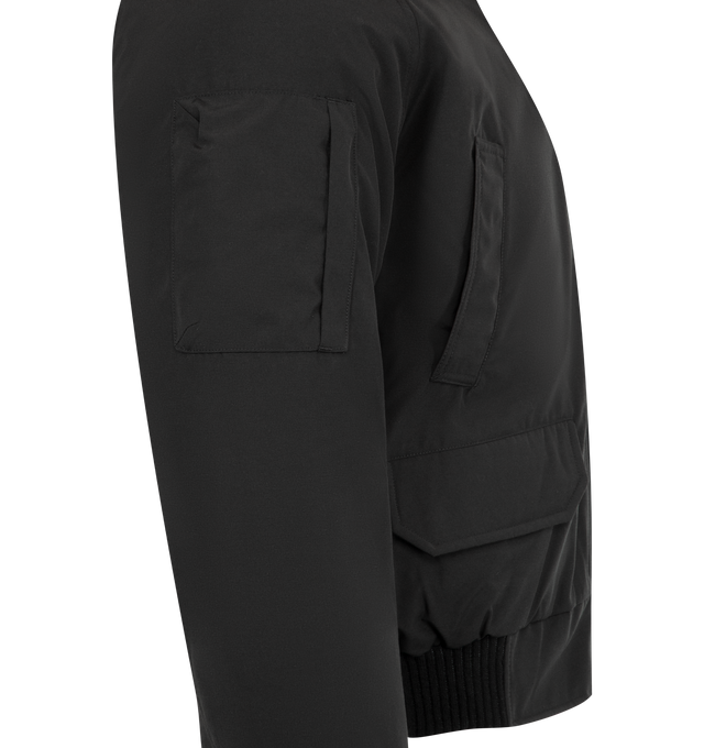 Image 3 of 3 - BLACK - CANADA GOOSE Chilliwack Aviator Bomber featuring rib-knit cuffs and hem, zip front closure, collar and two front flap pockets. Made in Canada.