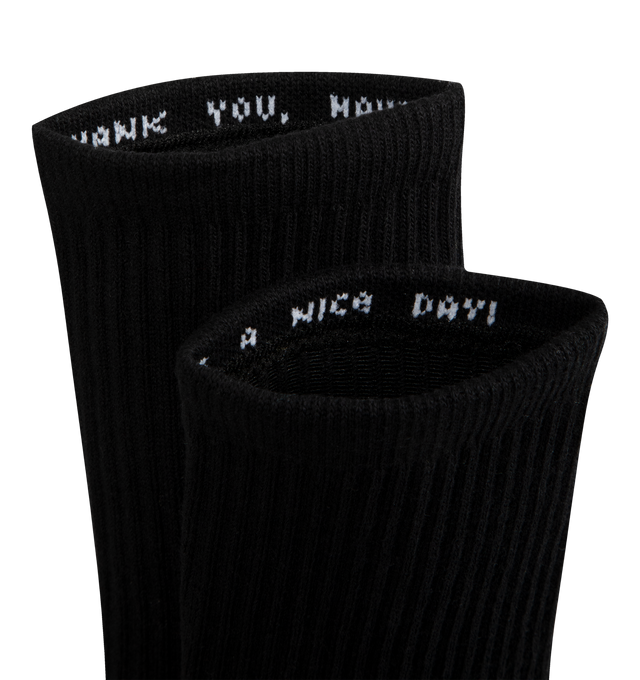 Image 4 of 5 - BLACK - MARKET Smiley Heel Socks featuring a soft and stretchy cotton/spandex blend, comfortable, breathable fit and Smiley graphic on the heel.
