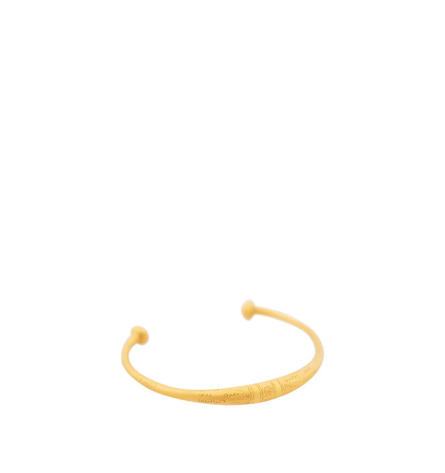Image 1 of 1 - GOLD - ELI HALILI Engraved Gold Element Cuff featuring 22K gold cuff bracelet with ancient engraving and sphere elements. Made in New York. Hirshleifers offers a range of initial pieces from this collection in-store. For personal consultation and detailed information about jewelry, please contact our dedicated stylist team at personalshopping@hirshleifers.com. This item may be restricted for online purchase to international clients. For assistance purchasing this item please contact our dedic