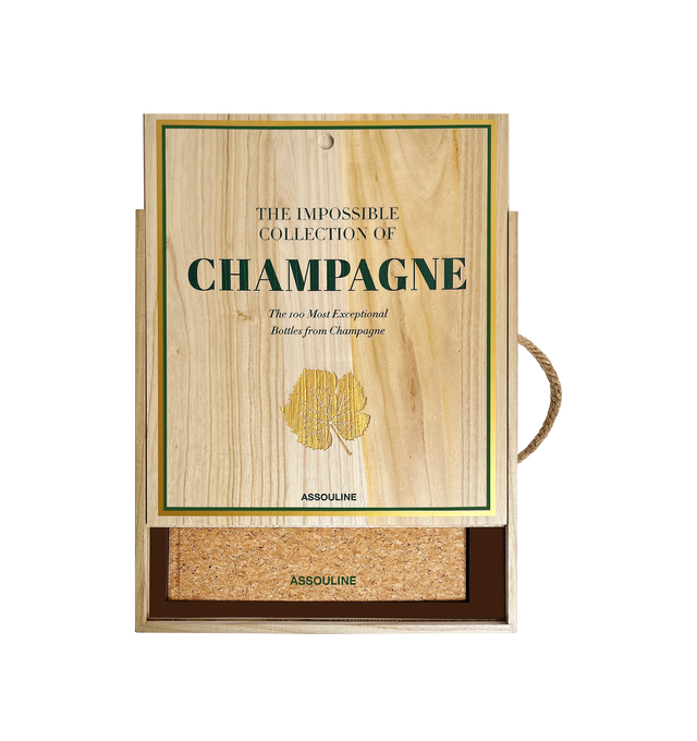 Image 3 of 4 - BROWN - ASSOULINE The Impossible Collection of Champagne, The 100 Most Exceptional Bottles from Champagne. Book by Enrico Bernardo Hardcover. Wooden clamshell case, 236 pages, over 200 illustrations, Approx. 20"L x 18"W x 3.2"D. Made in Italy.