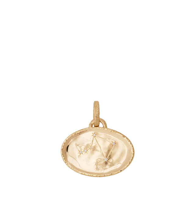 Image 2 of 2 - GOLD - SIDNEY GARBER Libra Pendant with Diamonds featuring 18k yellow gold, diamonds .10 Carats, Libra symbol on the front and star constellation in diamonds on the back. Hirshleifers offers a range of pieces from this collection in-store. For personal consultation and detailed information about jewelry, please contact our dedicated stylist team at personalshopping@hirshleifers.com. This item may be restricted for online purchase to international clients. For assistance purchasing this item p