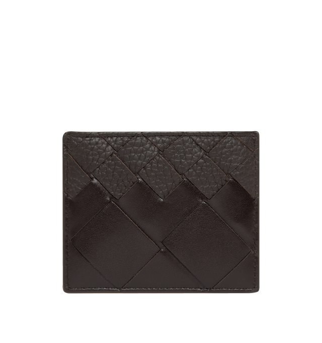 Image 1 of 3 - BROWN - BOTTEGA VENETA Intrecciato Credit Card Case featuring intrecciato calf leather card case with degrad effect, three card slots and one central pocket. 3.1" x 4.1" x 0.2". Calfskin. Made in Italy.