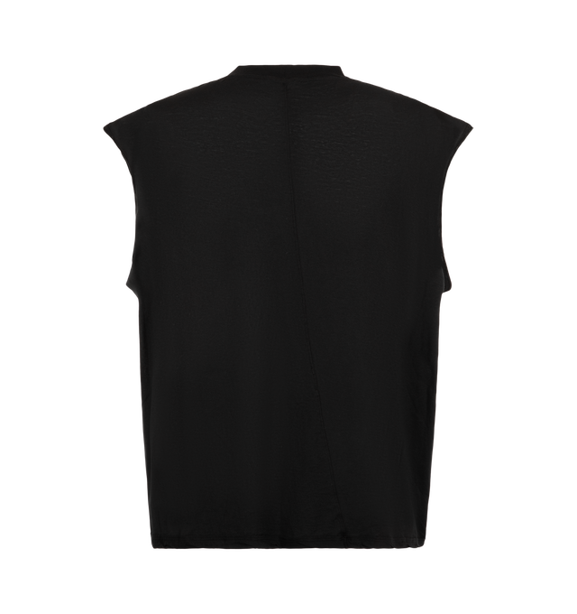 Image 2 of 2 - BLACK - Rick Owens DRKSHDW Men's Cropped Tarp T-Shirt is crafted from cotton and features a cropped arm silhouette with the brands signature oversized proportions. Main Material: 100% Cotton. Made in Italy.