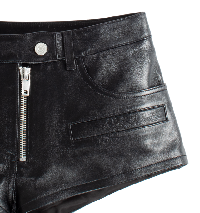 ZIPPER VINTAGE LEATHER SHORTS (WOMENS)