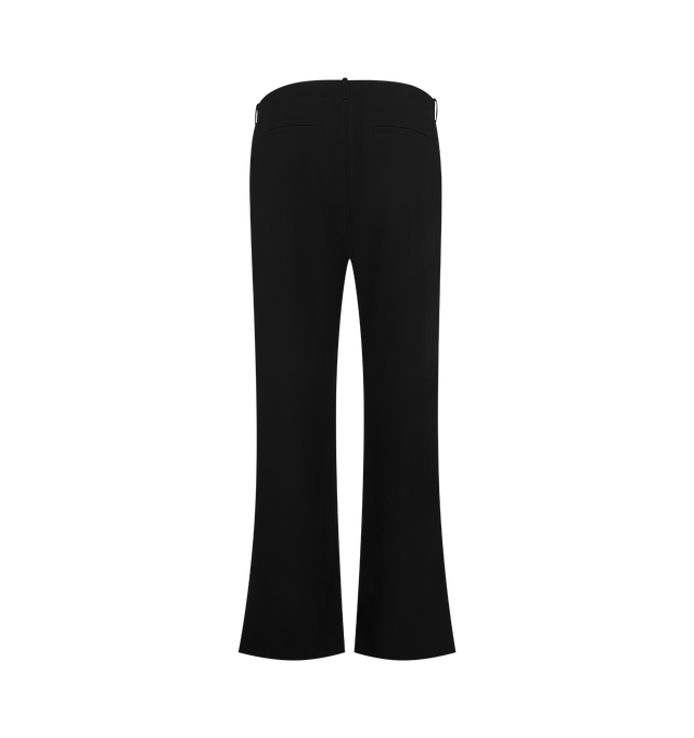 Image 2 of 3 - BLACK - The Row Men's Ramil Pants are crafted from ultrafine merino wool woven in a poplin structure for a compact yet lightweight feel. Designed with a relaxed straight fit that sits at the mid-waist, these designer trousers feature a flat front, coin pocket detail, side slash pockets, and back welt pockets for a refined approach to classic tailoring. Main Material: 100% Virgin Wool. Fit: Relaxed Straight. Rise: Mid-Waist. Pockets: Coin Pocket, Side Slash Pockets and Back Welt Pockets. Made