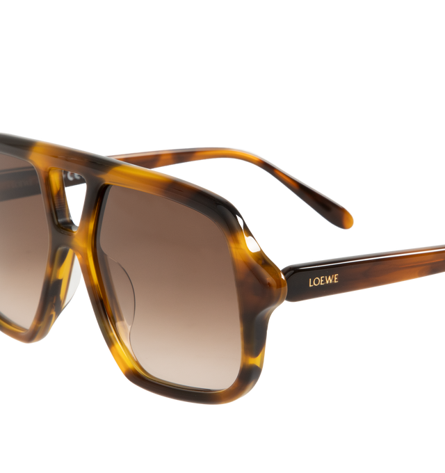 Image 3 of 3 - BROWN - Loewe Aviator-shaped sunglasses in a slim acetate construction featuring universal fit, UVA/UVB protection and metal LOEWE logo. Made in Italy.