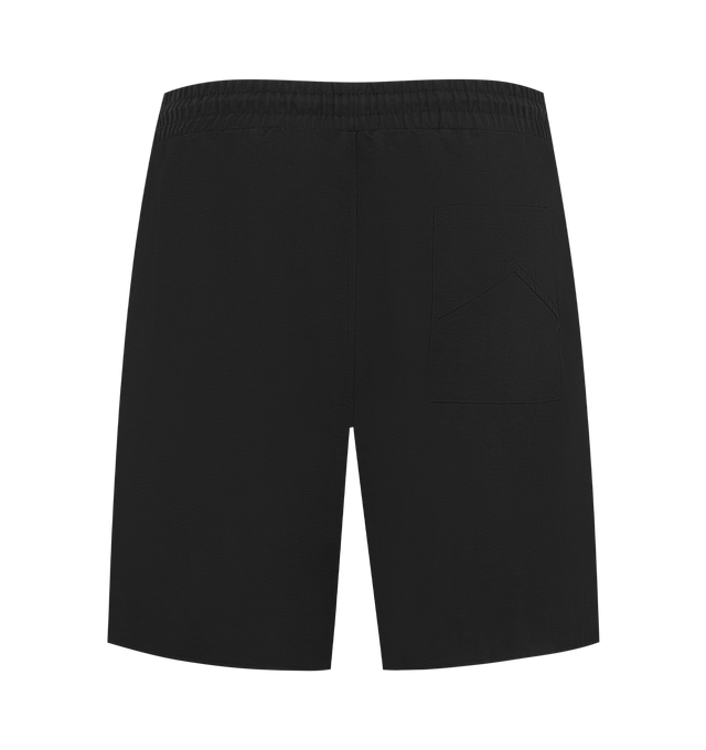Image 2 of 3 - BLACK - Rhude Mens Nylon Shorts are crafted from premium washed nylon. Feature logo print across the front legs, twin pockets, and extended drawstrings. Main Material: 100% Nylon. Made in the USA.