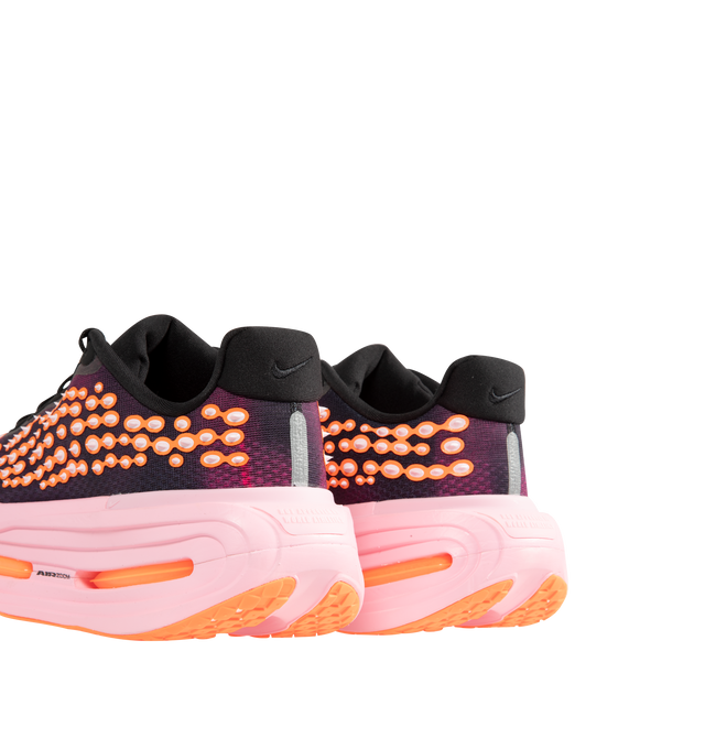 Image 3 of 5 - ORANGE - Nike Men's Vomero Premium Road Running Sneakers feature a lightweight engineered mesh upper in Black, Arctic Pink, Perfect Pink, and Total Orange. The maximum-cushioning design combines a full-length ZoomX foam midsole with Air Zoom units at the forefoot and heel for responsive energy return, while a high-abrasion rubber Waffle outsole provides durable traction. Upper: Engineered Mesh. Midsole: ZoomX Foam. Sole: Rubber.