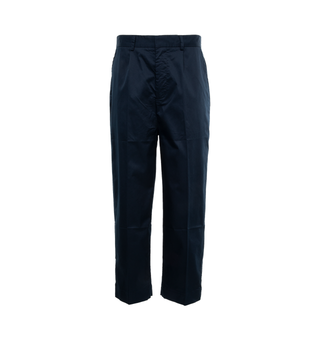 Image 1 of 3 - BLUE - LITE YEAR Dress Pant featuring adjustable ankle snap buttons, zip closure with side and back pockets and Japanese Solotex fabric. 