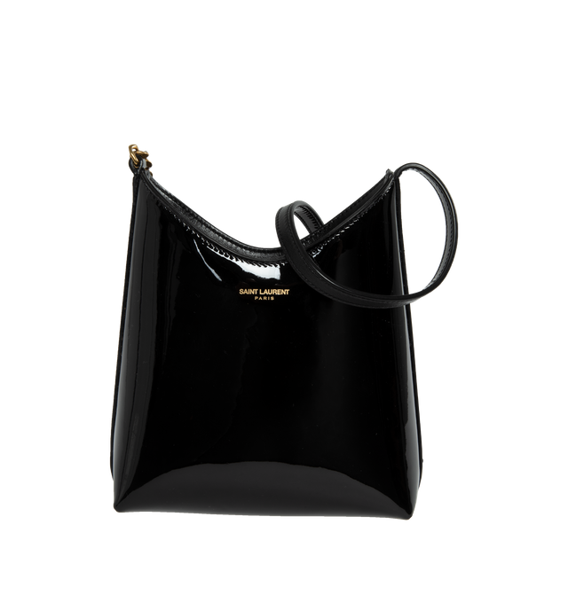 Image 1 of 3 - BLACK - SAINT LAURENT Rendez-Vous Mini Hobo Bag featuring open top, one card slot and leather shoulder strap with cassandre chain detail. 5.3" X 6.9" X 2". 100% calfskin leather.  