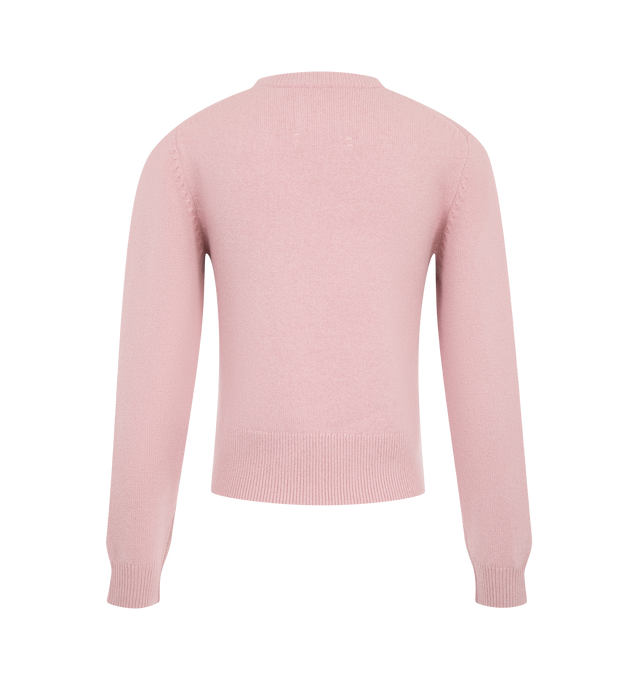 Image 2 of 2 - PINK - Extreme Cashmere Women's Jeanne Sweater is crafted from medium-weight cashmere and features a classic crewneck silhouette with a traditional knit structure, ribbed neckline, cuffs, and hem. Designed as a year-round essential, this timeless style offers a comfortable fit and refined finish for everyday wear. Main Material: 94% Cashmere, 5% Nylon, 1% Elastane.