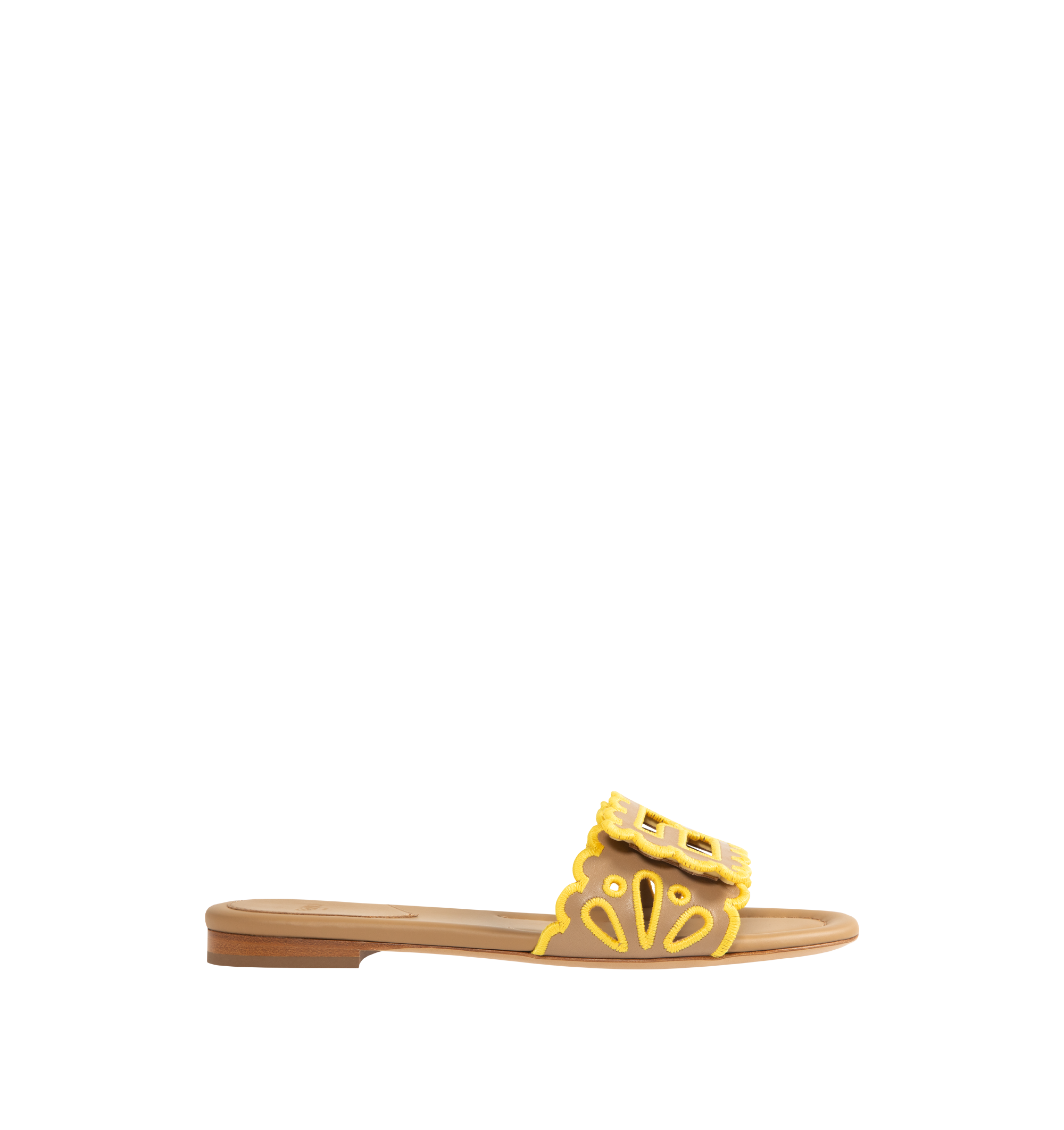 Fendi Slides FF Baguette Yellow Rubber Size 11 US New Fendi Yellow Rubber FF Sandals US 9/UK 8 Made in Italy New main image 2