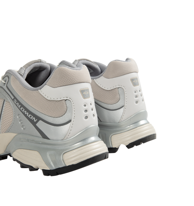 Image 3 of 5 - SILVER - SALOMON XT-Whisper Sneakers featuring slip-on styling with pull-cord closure, logo detail on tongue and back counter, anti-debris tongue for extra level of protection and padded low-cut collar.
