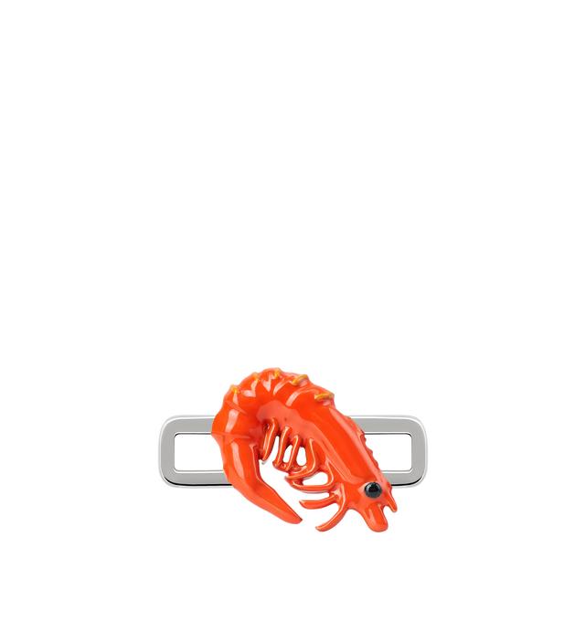 Image 5 of 8 - ORANGE - Poubel by The Gstaad Guy Gambero Rosso Charm, also known as The Red Prawn. All charms are made of .925 sterling silver, and are hand-painted using non-toxic lead-free enamel. Links sold separately. Hirshleifers offers a range of initial pieces from this collection in-store. For personal consultation and detailed information about jewelry, please contact our dedicated stylist team at personalshopping@hirshleifers.com