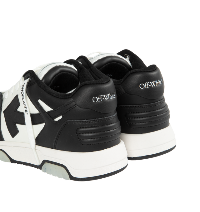 Image 3 of 5 - BLACK - OFF-WHITE Out Of Office Sneaker featuring white label and arrows at sides. Cream rubber sole. 89% leather, 11% polyester. 