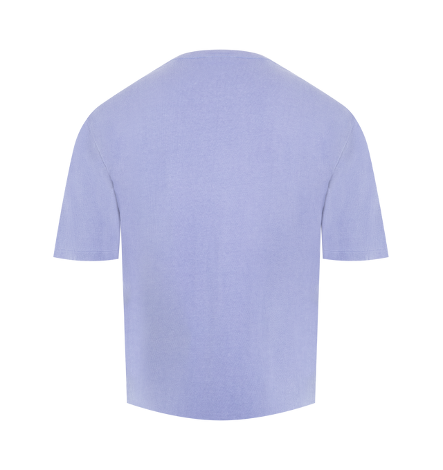 Image 2 of 2 - BLUE - AURALEE Brushed Organic Cotton Jersey Tee featuring short sleeves, crewneck and relaxed fit. 100% cotton.