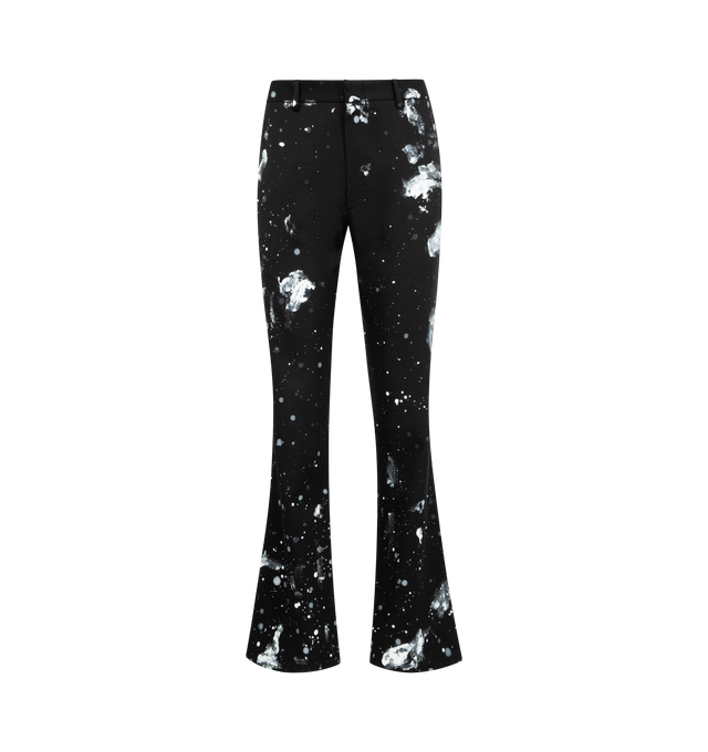 Image 1 of 3 - BLACK - GALLERY DEPT. Thomas Dress Pant Flare featuring flared dress-pants with tailored silhouette, side and back welt pockets, GALLERY DEPT. tag above the right back pocket and hand-painted. 95% virgin wool, 5% cashmere. Made in Italy.