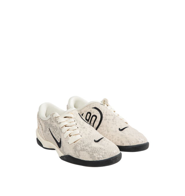 Image 2 of 5 - WHITE - NIKE T90 SE Sneaker featuring authentic football style, original quilted upper and asymmetrical lacing, flat rubber sole, leather upper, rubber outsole, glossy finishes and padded collar.