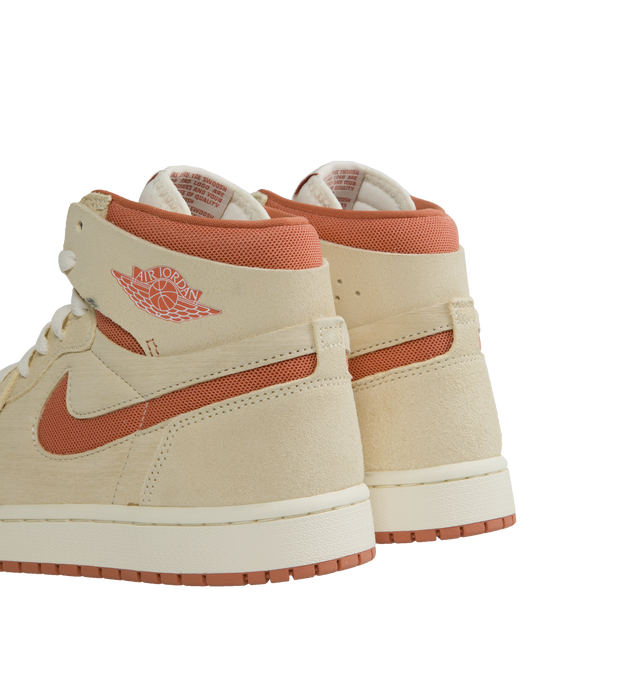Image 3 of 5 - NEUTRAL - Air Jordan 1 Zoom CMFT 2 Sneakers crafted from premium suede and Jordan Brand's signature Formula 23 foam for superior comfort. Nike Air technology absorbs impact for cushioning with every step. Suede in the upper and toe breaks in easily and conforms to your feet. Jordan Formula 23 foam keeps your feet extra padded.