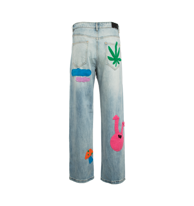 DENIM KNIT PATCHWORK JEANS