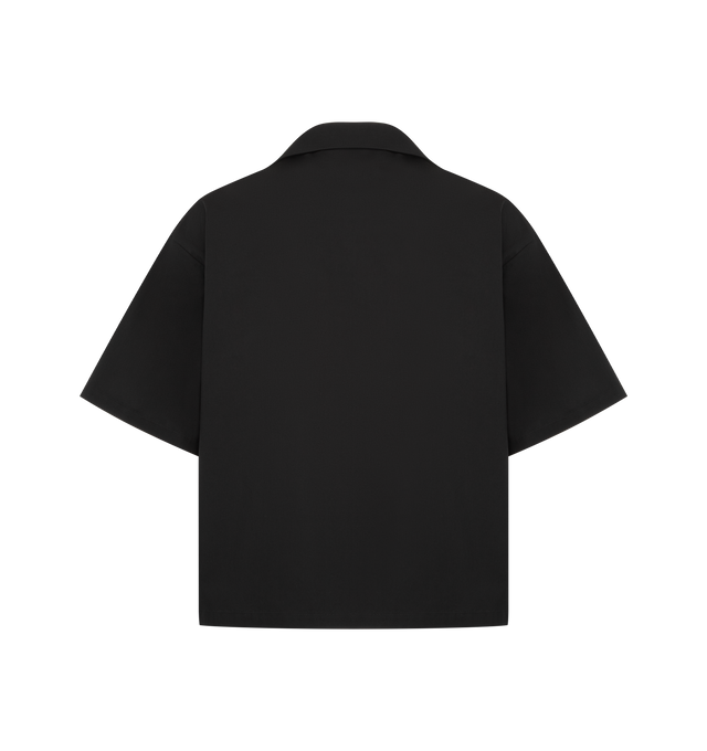 Image 2 of 2 - BLACK - BALENCIAGA The Door Bowling Shirt in cotton poplin featuring shirt collar with loop detail on the left side, 4-mother-of-pearl button front closure, short sleeves, straight hem, Balenciaga-engraved buttons and the door artwork printed on the front. 100% cotton. Made in Italy.