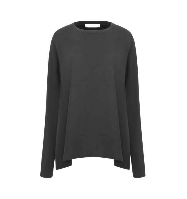 Image 1 of 2 - BROWN - THE ROW Floris T-Shirt featuring long-sleeved crewneck t-shirt in ultrasoft Japanese cotton jersey with relaxed fit, dropped shoulder, and ribbed neckline. 100% cotton. Made in Italy.