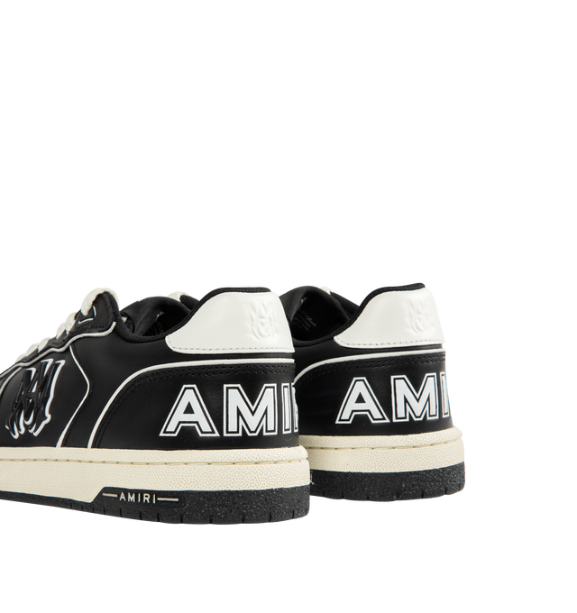 Image 3 of 5 - BLACK - AMIRI Newport Sneaker featuring smooth leather with a signature star perforation on the toe, logo detail on the sidewall, lace-up fastening and round-toe.