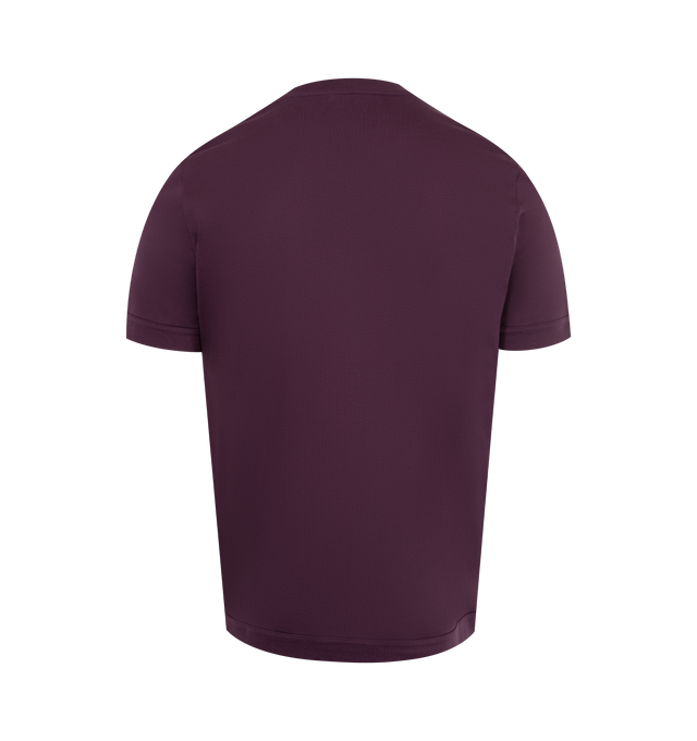 Image 2 of 2 - PURPLE - MONCLER T-Shirt featuring cotton jersey, crew neck, short sleeves and silicone logo patch. 100% cotton.