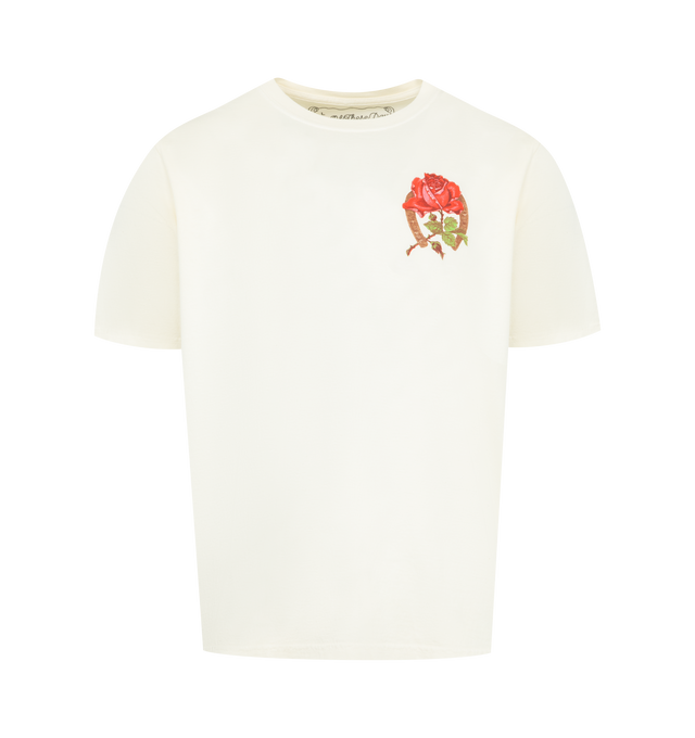 Image 1 of 2 - WHITE - ONE OF THESE DAYS Remember Me Graphic T-Shirt featuring preshrunk cotton T-shirt with graphic on front and back, crewneck and short sleeves. 100% cotton. Made in the USA.