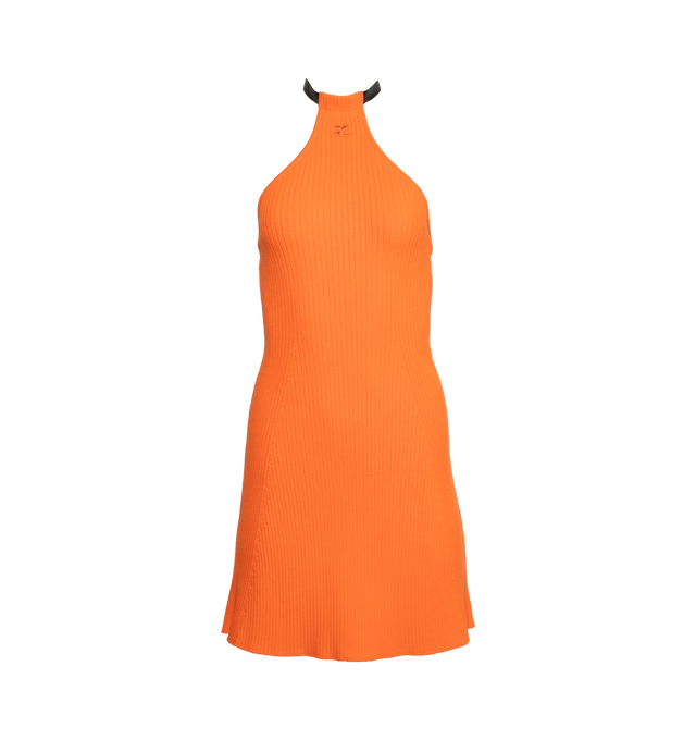MINI CHOKER RIB KNIT DRESS
