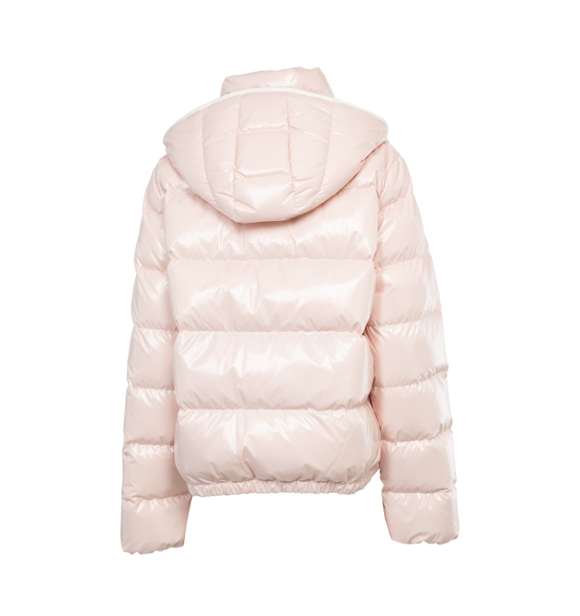 Image 2 of 4 - PINK - MONCLER Andro Jacket featuring longue saison lining, down-filled, detachable and adjustable hood, zipper closure, zipped welt pockets and elastic hem and cuffs. 100% polyamide/nylon. Padding: 90% down, 10% feather. Made in Bulgaria. 