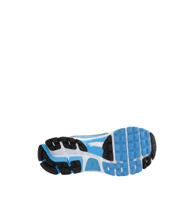Image 4 of 5 - BLUE - NIKE Zoom Vomero 5 Sneaker featuring synthetic leather on the upper, mesh panels and ventilation ports on the heel, snappy and responsive, Zoom Air cushioning, plastic caging on the side, rubber outsole and reflective details.